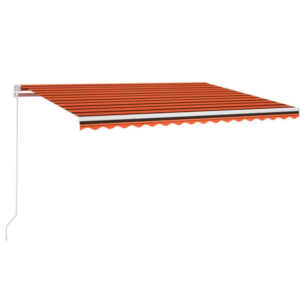 vidaXL Luifel handmatig uittrekbaar met LED 400x300 cm oranje en bruin