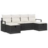 vidaXL Bankstel 6 st 6-Aantal zitplaatsen Zwart en Cr&egrave;me poly rattan