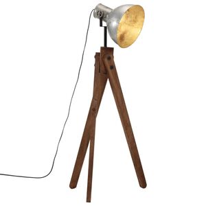 vidaXL Vloerlamp 25 W E27 45x45x120 cm vintage zilverkleurig