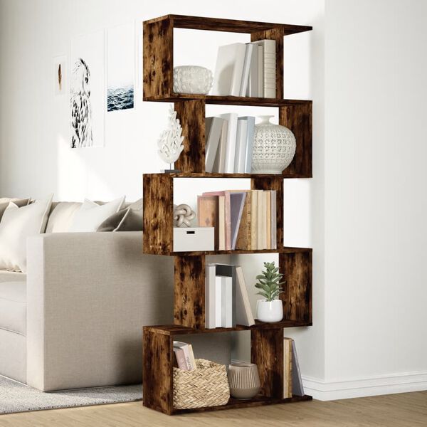 vidaXL Kamerscherm / boekenkast 5-laags 70x24x161 cm hout gerookt eik