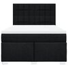 vidaXL Boxspring met matras stof zwart 140x190 cm