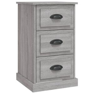 vidaXL Nachtkastje 39x39x67 cm bewerkt hout grijs sonoma eikenkleurig
