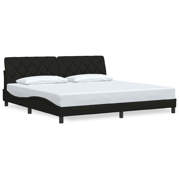vidaXL Bedframe zonder matras stof zwart 200x200 cm