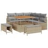 vidaXL Tuinbankenset met kussen 8 pcs Beige poly rattan