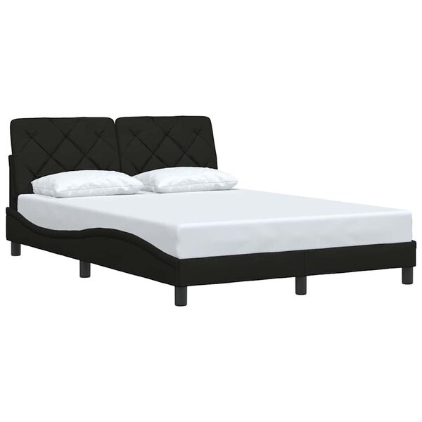 vidaXL Bedframe zonder matras 120x200 cm stof zwart
