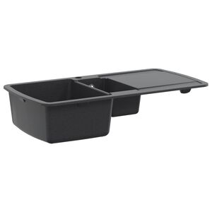 vidaXL Dubbele Keukenspoelbak Graniet 96 x 50 x 31 cm Grafiet