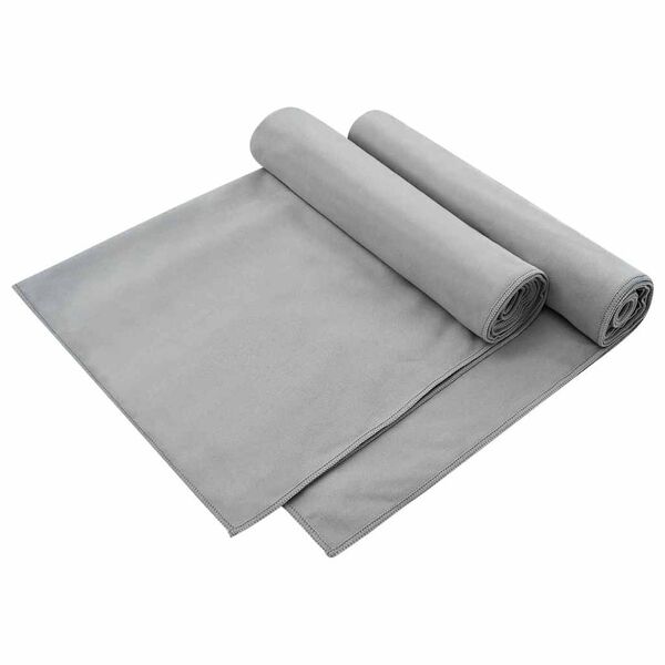 vidaXL Buiten Stoel Handdoeken 2 pcs Donkergrijs 130 x 60 cm