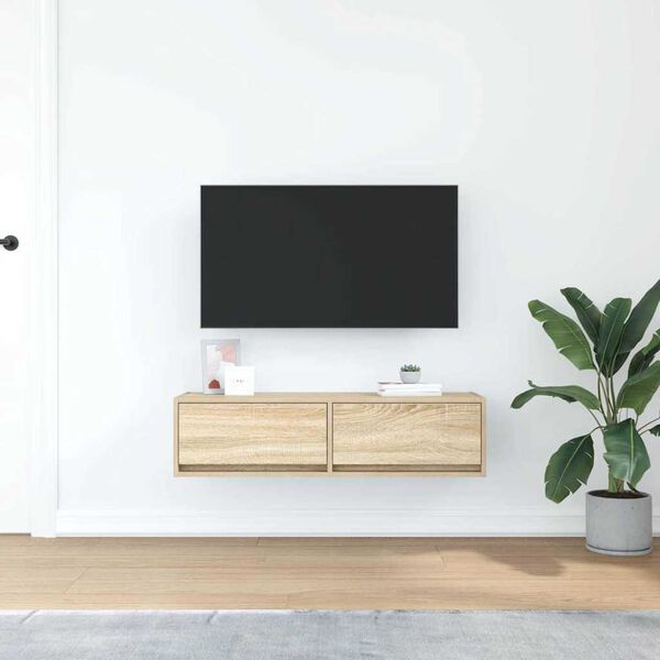 vidaXL TV-kast met lade Sonoma eiken 100 x 31 x 25,5 cm Bewerkt hout