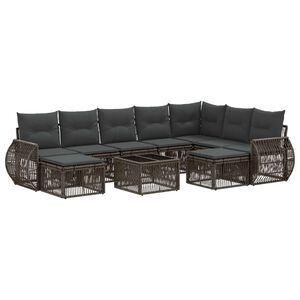 vidaXL Tuinbankenset 10 st Grijs poly rattan