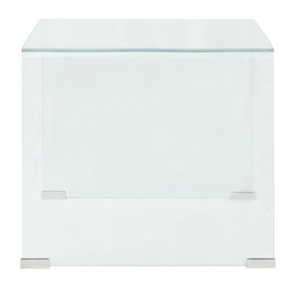 vidaXL Salontafel transparant 49,5x50x45 cm gehard glas