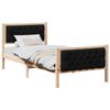 vidaXL Bedframe met hoofdeinde Zwart 90 x 190 cm Massief grenenhout