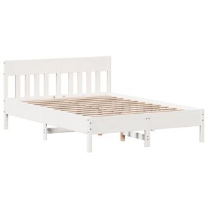 vidaXL Bedframe zonder matras massief grenenhout wit 135x190 cm