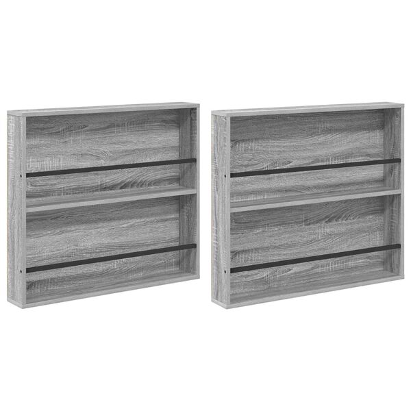 vidaXL Tijdschrift Rek 2 pcs Grijs Sonoma 80 x 12 x 70 cm Bewerkt hout