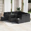 vidaXL Tuin Sofa Set met kussen 9 pcs Zwart poly rattan
