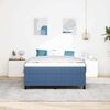 vidaXL Boxspringbed Blauw en Wit 160 x 200 cm Katoen Stof