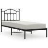 vidaXL Bedframe met hoofdbord metaal zwart 80x200 cm