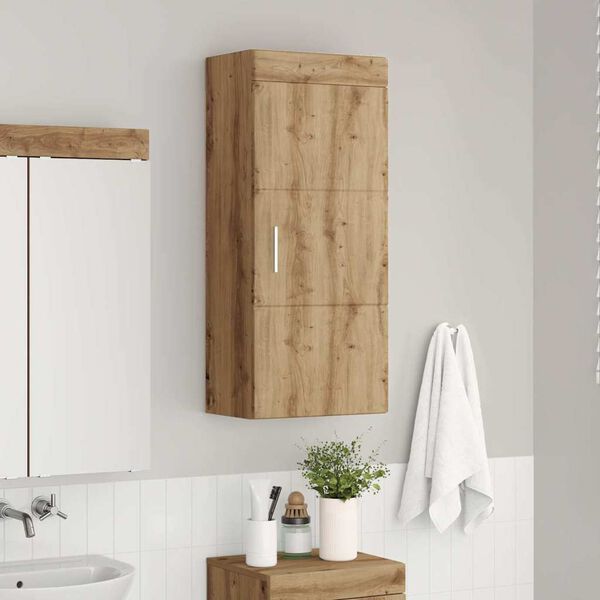 vidaXL Badkamer wandkast TULUM Artisan Eiken 37 x 24,5 x 86 cm