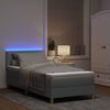 vidaXL LED Box Spring Bed met matras Lichtgrijs 100 x 200 cm Stof