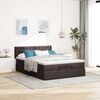 vidaXL Bed met matras 140x190 cm stof donkerbruin