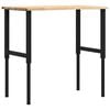 vidaXL Werkbank 100x60x(71,5-98) cm massief eikenhout