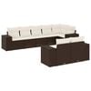 vidaXL 8-delige Loungeset met kussens poly rattan bruin