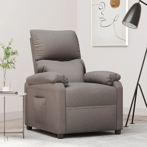 vidaXL Fauteuil verstelbaar stof taupe