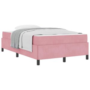 vidaXL Bedframe met matras Roze 120 x 200 cm Stof