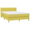 vidaXL Boxspring met matras en LED stof groen 140x200 cm