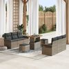 vidaXL Tuin Sofa Set met kussen met opslag met kussen 9 pcs Grijs