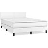 vidaXL Boxspring met matras kunstleer wit 140x190 cm