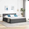 vidaXL Opbergbed met LED met matras Donkergrijs 180 x 200 cm Stof