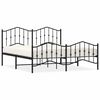 vidaXL Bedframe met hoofd- en voeteneinde&nbsp;metaal zwart 183x213 cm