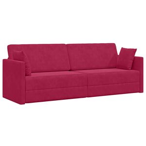 vidaXL Vloerslaapbank Wijnrood 213 x 70 x 77 cm Fluweel