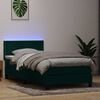 vidaXL Boxspring met matras en LED fluweel donkergroen 100x210 cm