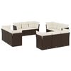vidaXL 12-delige Loungeset met kussens poly rattan bruin