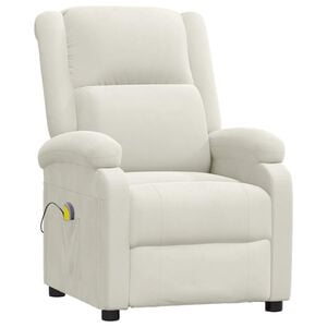 vidaXL Massagestoel fluweel cr&egrave;mekleurig
