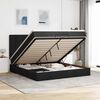 vidaXL Ottoman bed met matras 180x200cm stof zwart