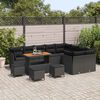 vidaXL Tuinbankenset 13 pcs Zwart poly rattan