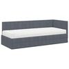 vidaXL Hoekbedframe met Matras met hoofdeinde 2 pcs Grijs Fluweel