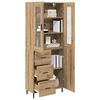 vidaXL Hoge kast met lade 2 pcs Artisan Eiken Bewerkt hout