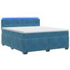 vidaXL Boxspring Bed met Matras en LED Blauw 160 x 200 cm fluweel
