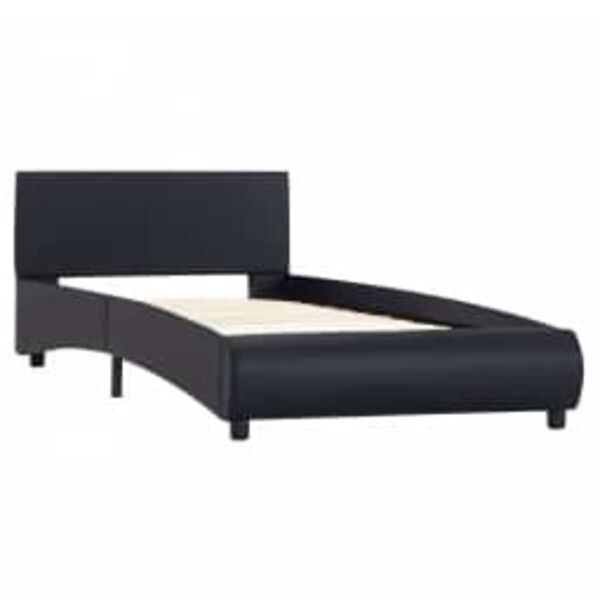 vidaXL Bedframe met LED kunstleer zwart 100x200 cm