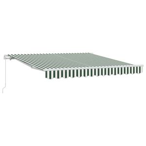 vidaXL Uitschuifbare luifel Groen en Wit 350 x 250 cm