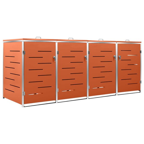 vidaXL Containerberging vierdubbel 276,5x77,5x112,5 cm roestvrij staal