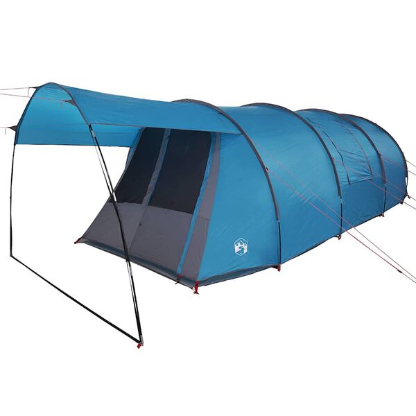 vidaXL Tunneltent met dak met opslag Blauw en Grijs 740 x 370 x 220 cm