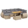 vidaXL 8-delige Loungeset met kussens poly rattan beige
