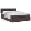 vidaXL Ottoman bed met matras 140x200cm stof donkerbruin
