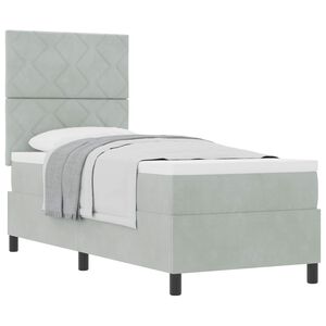 vidaXL Boxspringbed met hoofdeinde Lichtgrijs 80 x 200 cm Fluweel