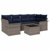 vidaXL Tuin Sofa Set met kussen 7 pcs Grijs en Marineblauw poly rattan