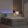 vidaXL Bed poef met matras en LED's 120x190 cm fluweel lichtgrijs